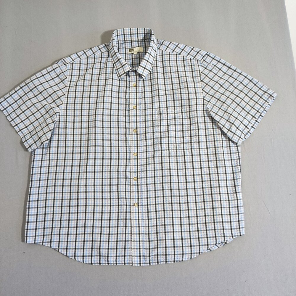 Tilley button down shirt men's size 3XL blue and white chequered pattern  Canada